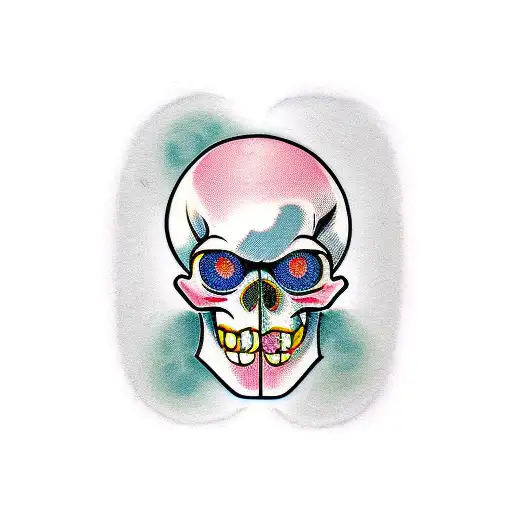 Ronald McDonald Skull tattoo design idea