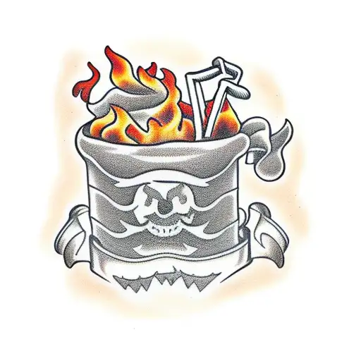 McDonalds Happy Meal on Fire tattoo design idea