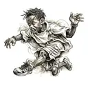 a boy from the ghetto who thinks about winning and is running after it, he loves Jesus and his family tattoo design idea