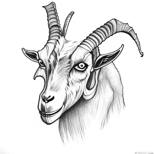 Goat skull with slipknot logo tattoo design idea