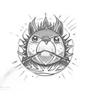 calcifer from howl's castle tattoo design idea