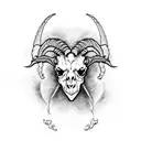 Goat skull with reference of slipknot  tattoo design idea