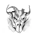Goat skull with reference of slipknot  tattoo design idea