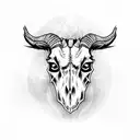 Goat skull with reference of slipknot  tattoo design idea