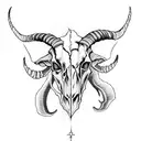 Goat skull with reference of slipknot  tattoo design idea