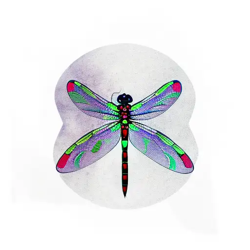 dragonfly with semicolon tattoo design idea