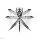 dragonfly with semicolon tattoo design idea