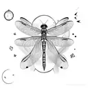 dragonfly with semicolon tattoo design idea