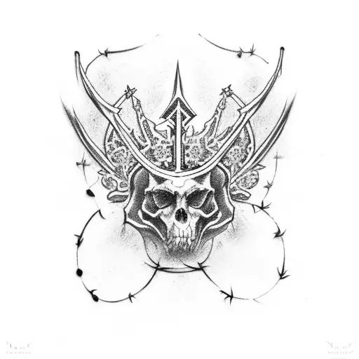 cross with thorn crown tattoo design idea