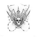 cross with thorn crown tattoo design idea