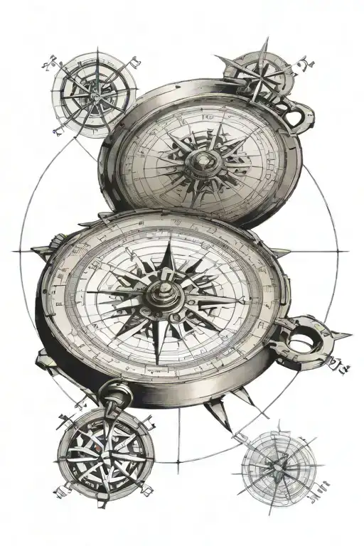 compass with Northampton as the centre bit showing tattoo design idea