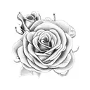 snake with roses tattoo design idea