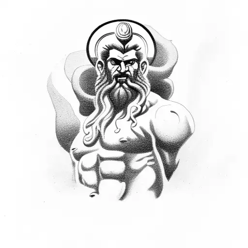 Zeus poseidon hades storm greek tattoo design idea