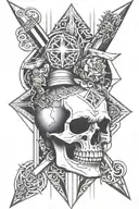 skull and dagger tattoo design idea
