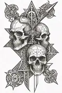 skull and dagger tattoo design idea