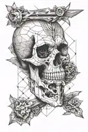 skull and dagger tattoo design idea