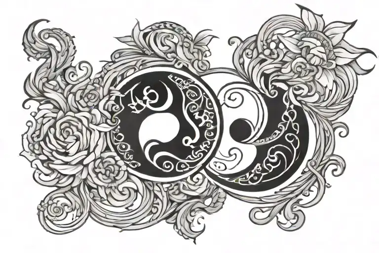 aquarius virgo soulmates yin yang tattoo design idea
