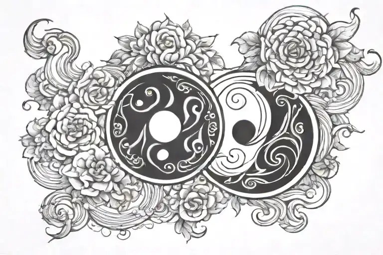 aquarius virgo soulmates yin yang tattoo design idea