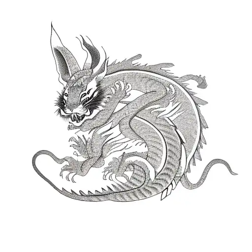 dragon, rabbit, mouse, tiger tattoo design idea