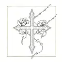 cross surrounder by rosary  tattoo design idea