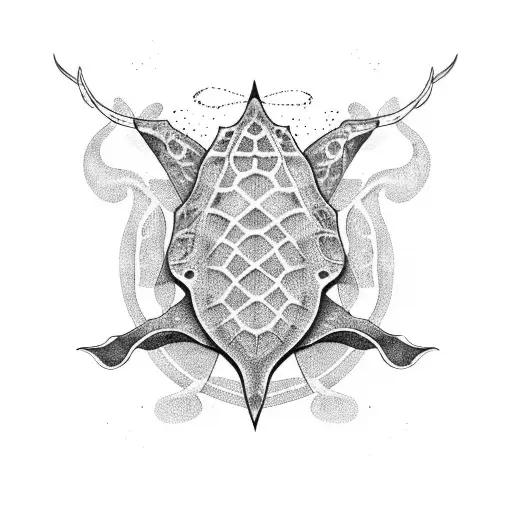 stingray octopus turtle  tattoo design idea
