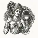 Themis with a blindfold tattoo design idea