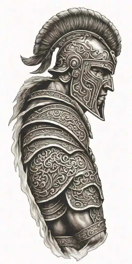 Roman gladiator tattoo design idea