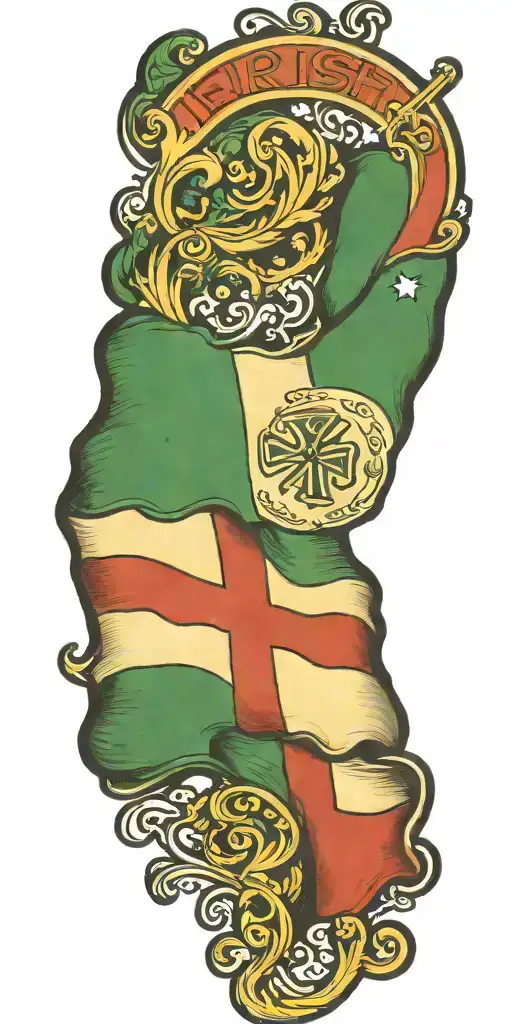 Irish American flag tattoo design idea