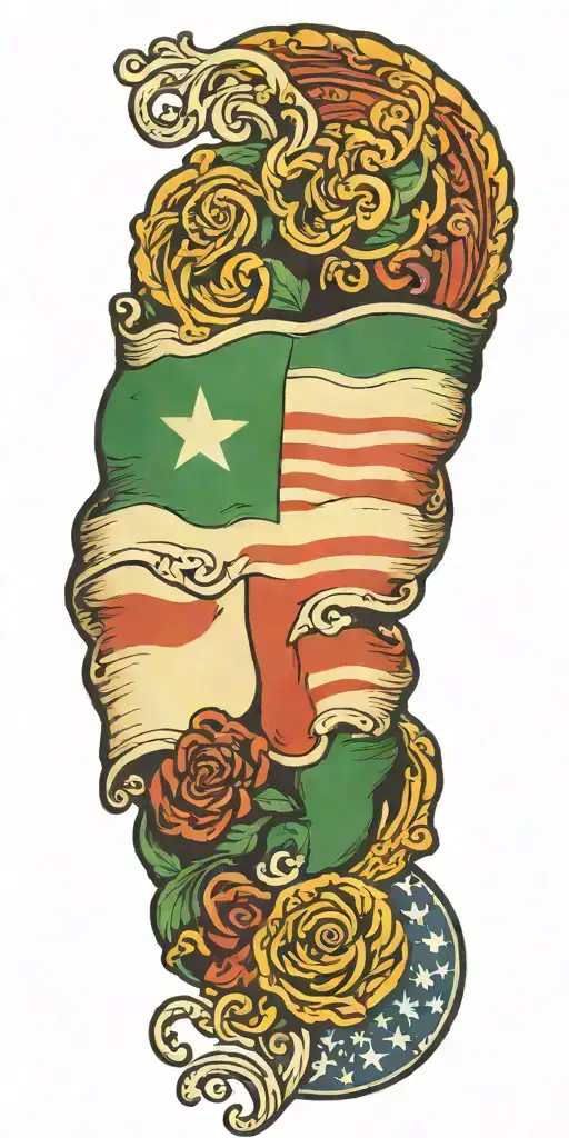 Irish American flag tattoo design idea