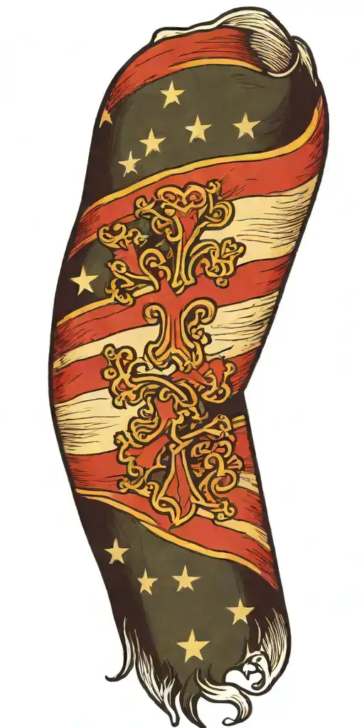 Irish American flag tattoo design idea