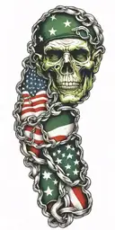 Irish American flag intertwined within tattoo design idea