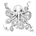 An octopus and vampire squid intertwined, showcasing the beauty of marine life tattoo design idea