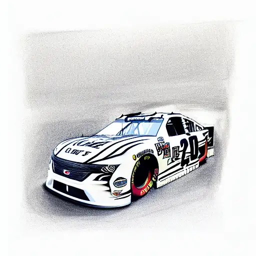 create a line drawing of an entire nascar from the side and make fit screen tattoo design idea