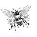 manchester bee semi colon tattoo design idea
