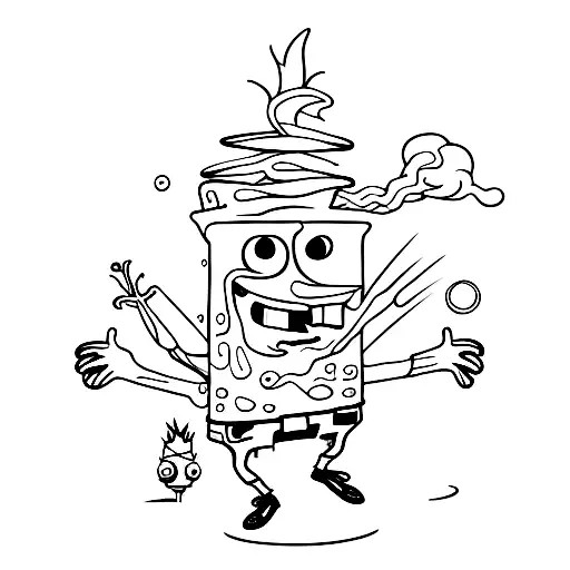 stoner Spongebob tattoo design idea