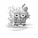 smoking weed Spongebob tattoo design idea