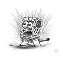 smoking weed Spongebob tattoo design idea