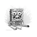 smoking weed Spongebob tattoo design idea