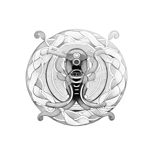 Mechanical snake with Lotus elise-inspired patterns tattoo design idea