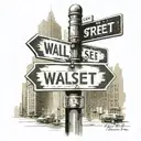 wall street road sign, stock market, new york, trade tattoo design idea