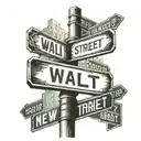 wall street road sign, stock market, new york, trade tattoo design idea