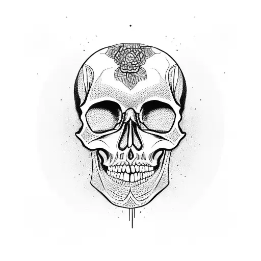 skull mandala with big skull to smaller and smaller  tattoo design idea