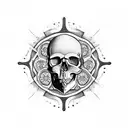 skull mandala with big skull to smaller and smaller  tattoo design idea