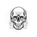 skull mandala with big skull to smaller and smaller  tattoo design idea