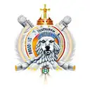 Cristo redentor, escudo do fluminense, com a taça da libertadores, com uma mão fazedo l e um urso  tattoo design idea