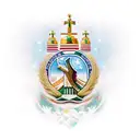 Cristo redentor, escudo do fluminense, com a taça da libertadores, com uma mão fazedo l e um urso  tattoo design idea