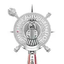 Cristo redentor, escudo do fluminense, com a taça da libertadores, com uma mão fazedo l e um urso  tattoo design idea
