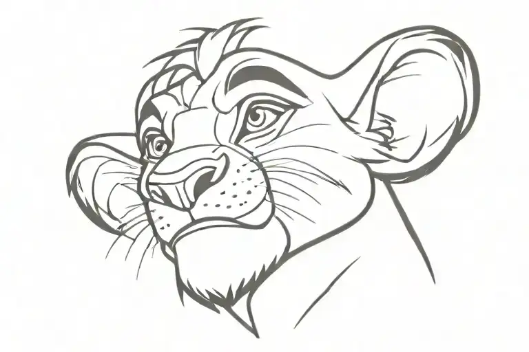 simba from the lion king tattoo design idea