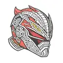 red Dino thunder power ranger helmet tattoo design idea