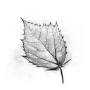 fine line leaf background with heavier emo ontop tattoo design idea